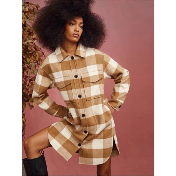 Rails Women's Checkered Tan and Cream Utility Jacket - Picture 2 of 9